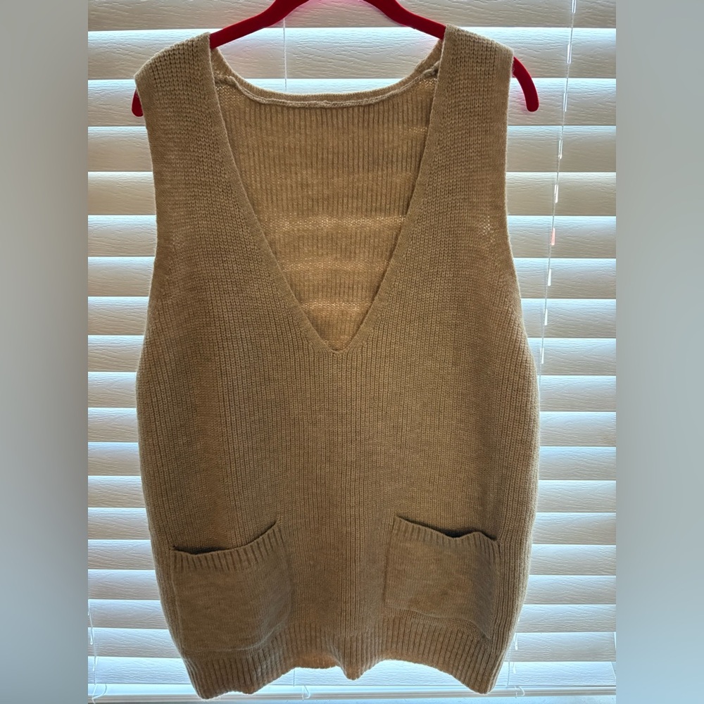 SOLD; NWOT SHEIN Women's Tan Sweater Vest